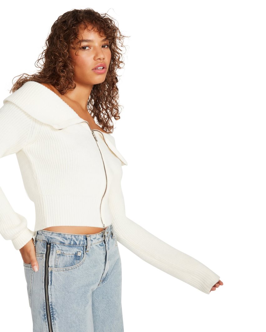 White Steve Madden Syd Women's Cardigan | PH 5128ZCL